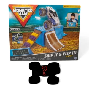 Monster Jam Ship It & Flip It Transforming Playset & Mystery 1:64 Diecast Truck