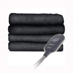 Sunbeam Microplush Electric Heated Throw Blanket & Foot Pocket | Slate (50"x60")