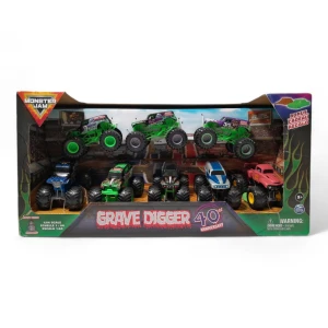 Monster Jam Grave Digger 40th Anniversary 8-pck 1:64 Trucks & More [DAMAGED BOX]