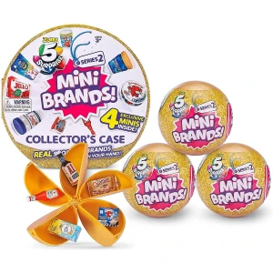 5 Surprise Mini Brands Series 2 Collector's Kit. Exclusive Mystery Capsule Real Miniature Brands by Zuru (3 Capsules + 1 Collector's Case)