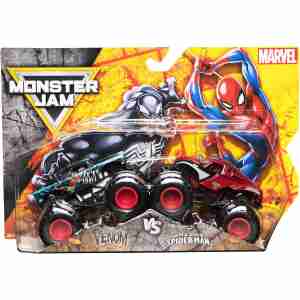 Monster Jam Marvel Venom vs Spider-Man Die-Cast Trucks (Series 4, 1:64 Scale)