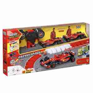Maisto Tech Ferrari F1 SF24 RC Track Racing Set (2 Cars), 1:41 Die-Cast Formula Remote Control Vehicles w/ Buildable Track & Turbo Boost...