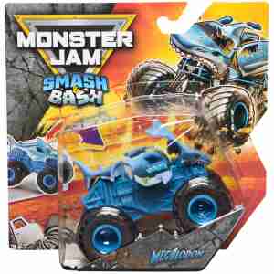 Monster Jam Smash & Bash Megalodon Series 01, 1:64 Repairable Monster Truck, Official 2025 Toy with BKT Tires, Kids & Collectors Ages 3+