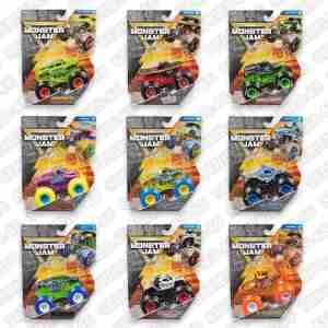 Monster Jam 1:64 Scale Diecast Truck Series 45 Complete Set with 9 Trucks: Wreck Deck, Zombie, Megalodon, Grave Digger, Alien Invasion,...