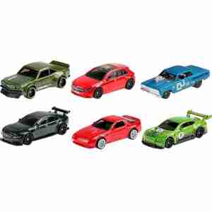 Hot Wheels Nightburnerz Mini Collection 6-Pack, 1:64 Scale Die-Cast Vehicles, Super Speeders Night Driving Theme, Racing Cars for Kids &...
