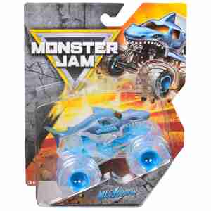 Monster Jam Megalodon Glow in the Dark Ice Edition Die-Cast Monster Truck, 1:64 Scale, Series 01 (2025) Kids Toys, Ages 3+