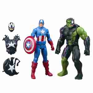 Marvel Avengers VenomVersus Titan Hero Series Venomized Captain America & Hulk 12-Inch Action Figures with Venom Accessories, Poseable...